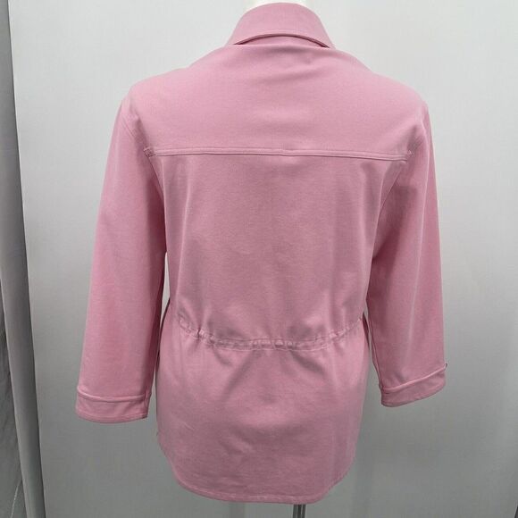 St john Sport womans pink jacket Medium lenght button up collar BoxM - Picture 6 of 8